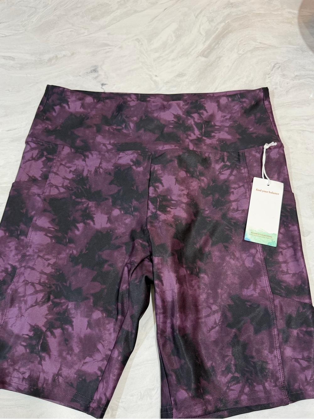 Balance collection tie-dye biker shorts with pockets
